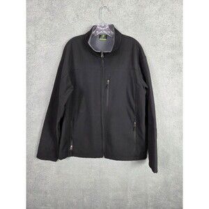 Nordictrack Jacket Mens L Black Outdoors Hiking Bunjee Logo Fleece Lined